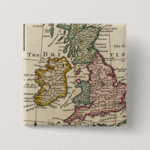 Chapa Cuadrada Un mapa general de Gran Bretaña e Irlanda