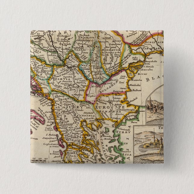 Chapa Cuadrada Un mapa general de Turquía en Europa (Anverso)