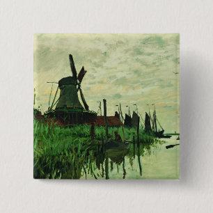 Chapa Cuadrada Un Molino En Zandam 2 - Claude Monet - 1871