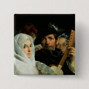 Chapa Cuadrada Un par elegante de Madrid, c.1770