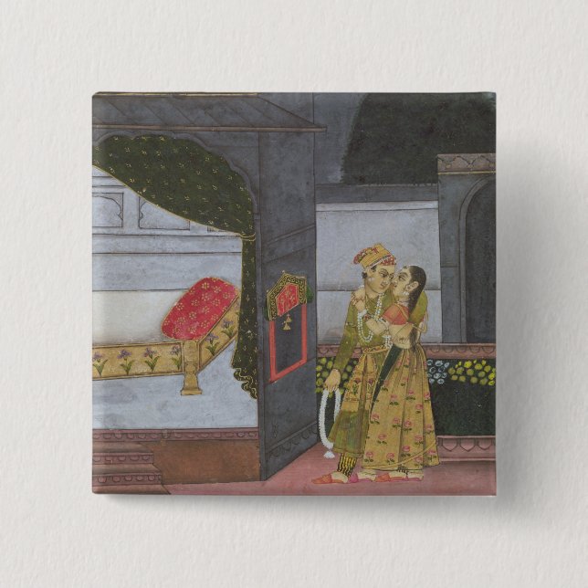 Chapa Cuadrada Un par, ilustracion del 'Malavi Ragini (Anverso)