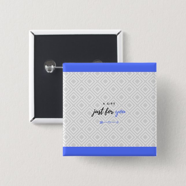 Chapa Cuadrada Un regalo para ti (versión azul para él) (Anverso y reverso)