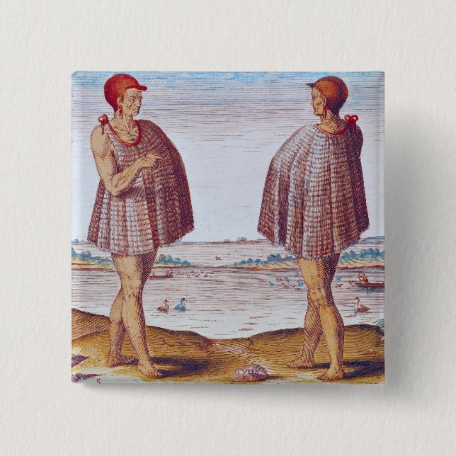 Chapa Cuadrada Un sacerdote de Secoton en Virginia (Anverso)