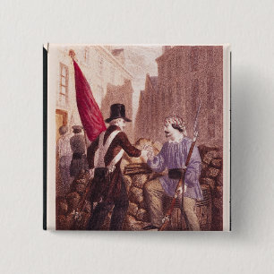 Chapa Cuadrada Un trabajador que comparte su pan con un