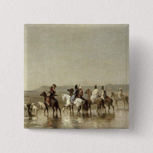 Chapa Cuadrada Una caza del halcón, 1862 (Anverso)