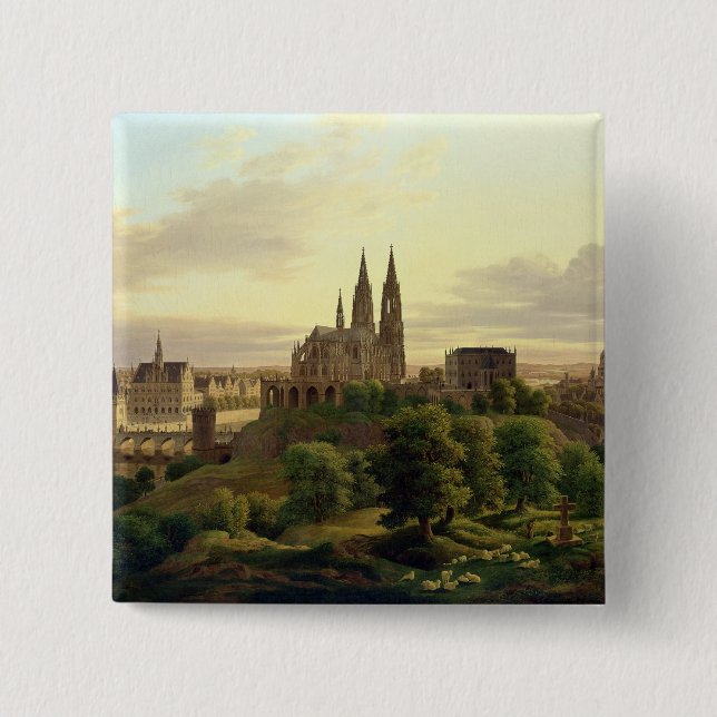 Chapa Cuadrada Una ciudad medieval en 1830, 1830 (Anverso)