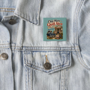 Chapa Cuadrada Una escena de cottage vintage de una tienda de col