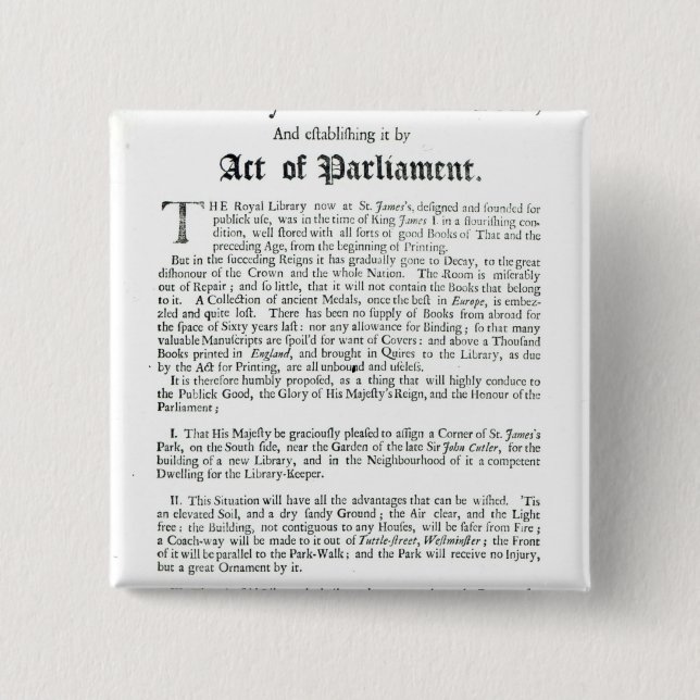 Chapa Cuadrada Una oferta para construir una biblioteca real, (Anverso)