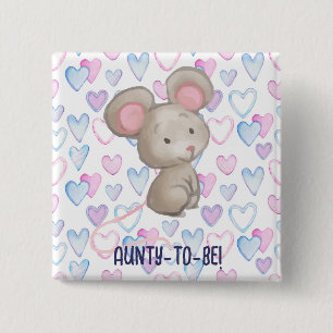 Chapa Cuadrada Una pequeña tía azul para ser un Baby Shower bonit