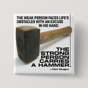 Chapa Cuadrada Una Persona Fuerte Lleva Un Martillo - Un Entrenam