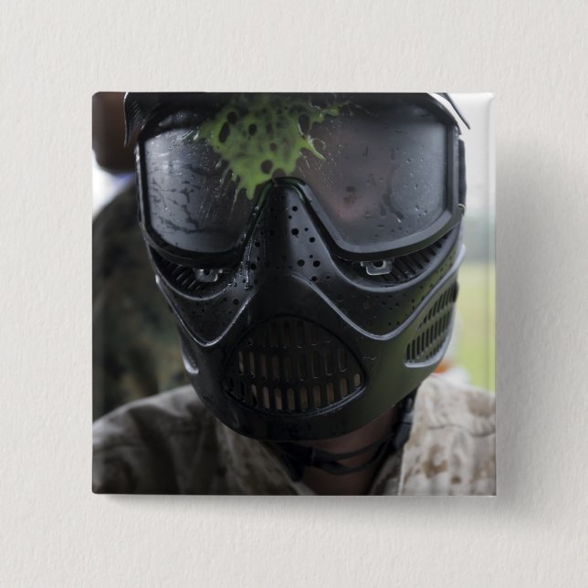 Chapa Cuadrada Una ronda de paintball (Anverso)