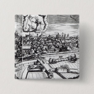 Chapa Cuadrada Una sección de un mapa de Milano, 1640