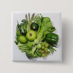 Chapa Cuadrada Una selección de frutas y de verduras verdes