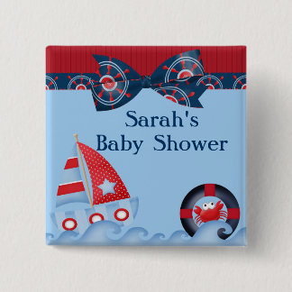 Chapa Cuadrada Una vida marina Baby Shower de los muchachos