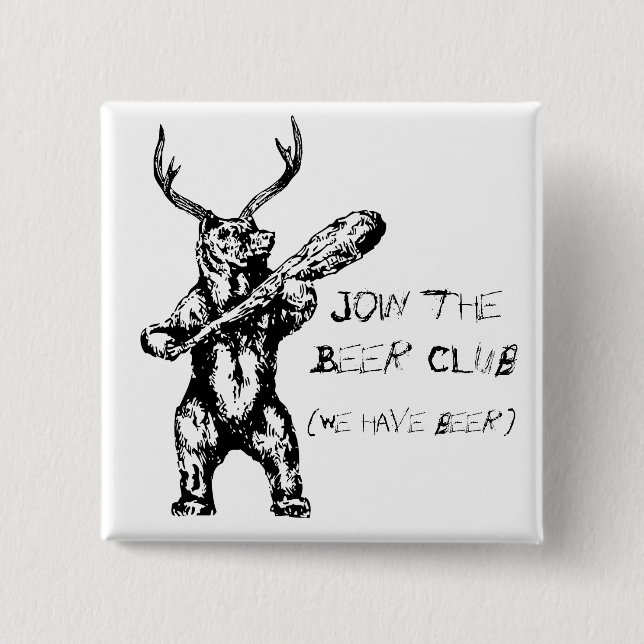 Chapa Cuadrada Únase a al club de la cerveza (Anverso)