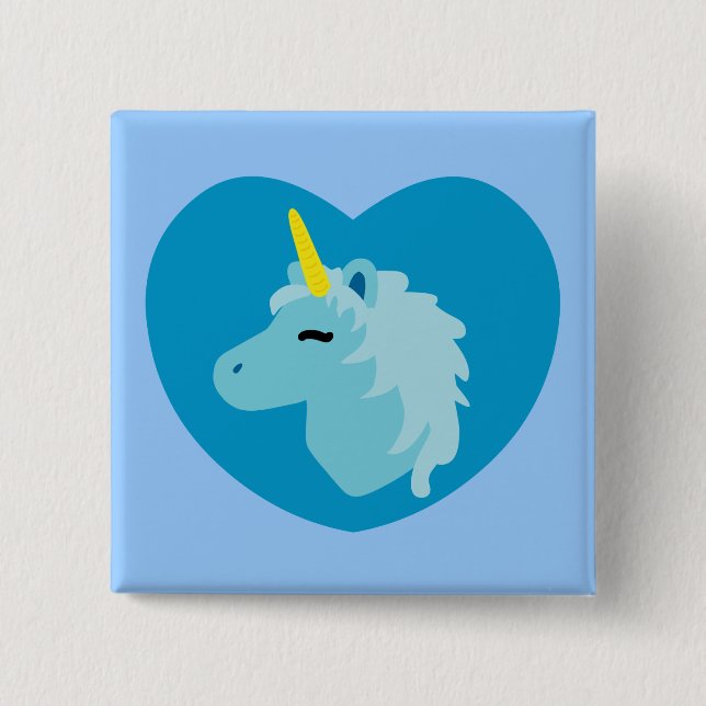 Chapa Cuadrada Unicornio azul (Anverso)