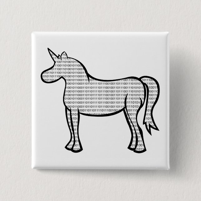 Chapa Cuadrada Unicornio binario (Anverso)