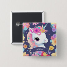 Unicornio blanco adorable con flores