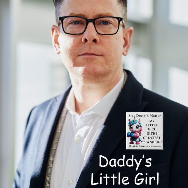 Chapa Cuadrada Unicornio, Hija, Niño, MS Warrior Button (Subido por el creador)