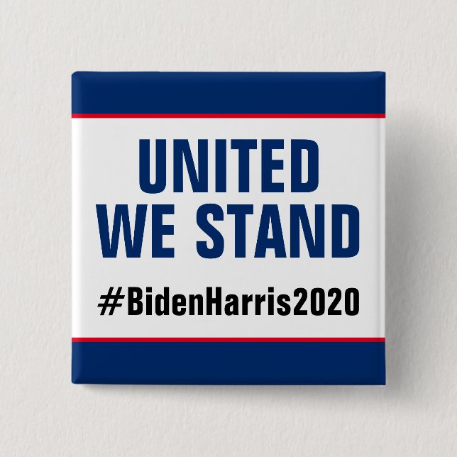 Chapa Cuadrada Unidos apoyamos el voto Biden Harris 2020 (Anverso)