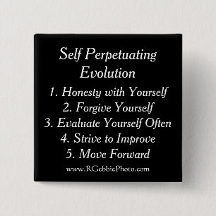 Chapa Cuadrada Uno mismo que perpetúa la evolución, las cinco