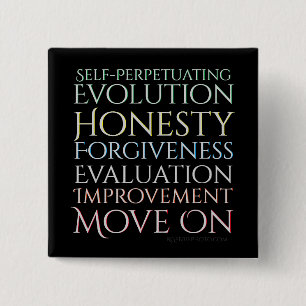 Chapa Cuadrada Uno mismo que perpetúa la evolución las cinco