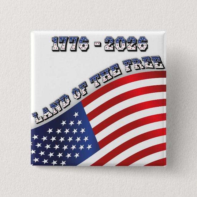 Chapa Cuadrada USA 250 Freedom 1776-2026 Patriotic (Anverso)
