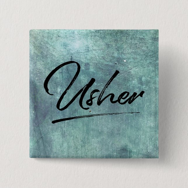 Chapa Cuadrada Usher del partido de bodas (Anverso)