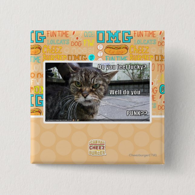 Chapa Cuadrada ¿Usted siente afortunado? (Anverso)