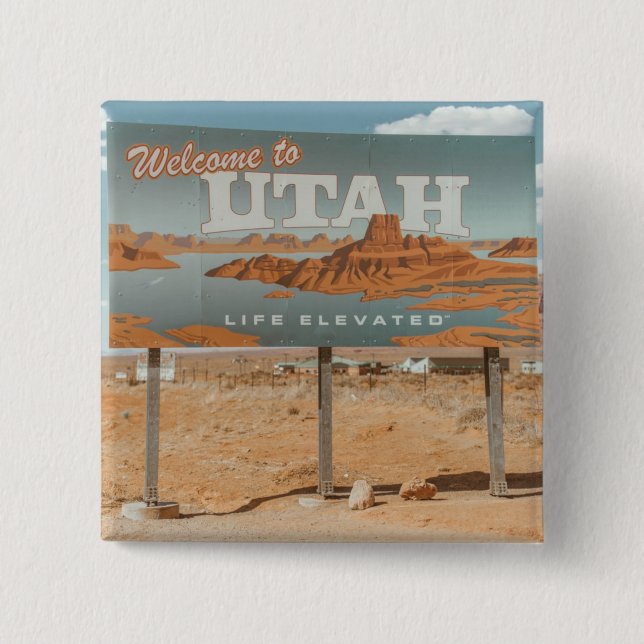 Chapa Cuadrada Utah Life Elevated (Anverso)