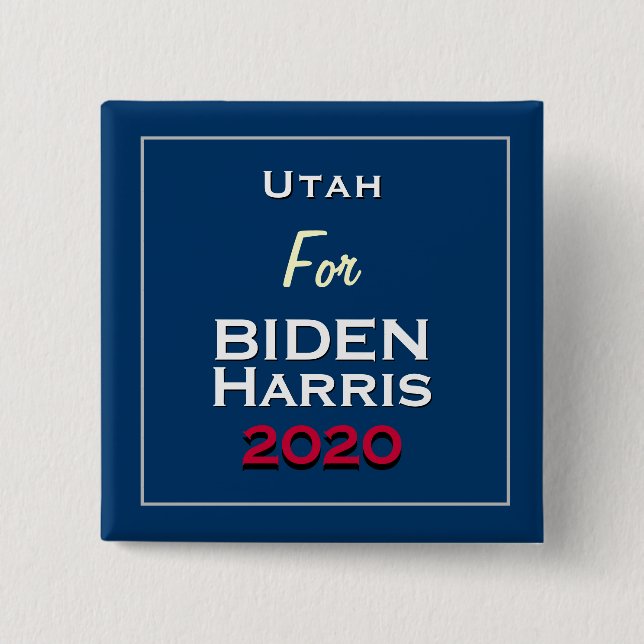 Chapa Cuadrada Utah para BIDEN HARRIS 2020 Square (Anverso)