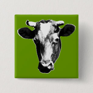 Chapa Cuadrada Vaca Pop Art