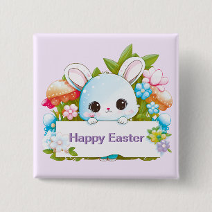 Chapa Cuadrada Vacaciones de conejo de Pascua