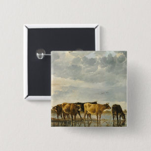 Chapa Cuadrada Vacas en un río Aelbert Cuyp