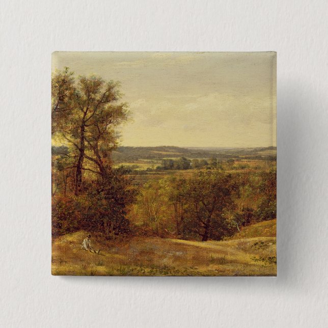 Chapa Cuadrada Valle de John Constable el | Dedham, c.1802 (Anverso)