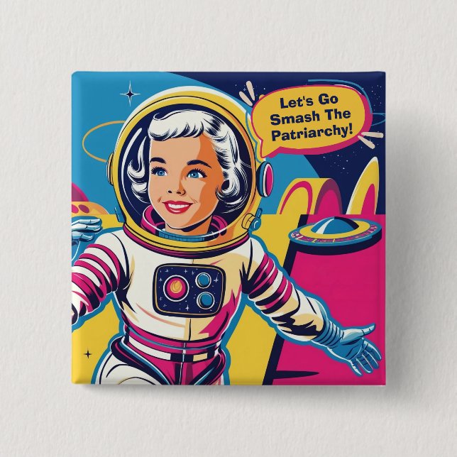 Chapa Cuadrada Vamos a aplastar a la feminista patriarcal (Anverso)
