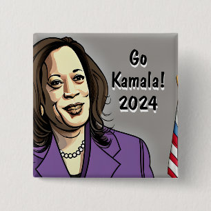 Chapa Cuadrada Vamos Kamala 2024 Elecciones presidenciales en Est