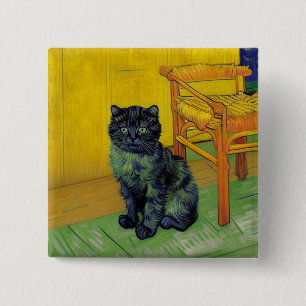 Chapa Cuadrada Van Gogh Black Cat