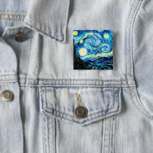 Chapa Cuadrada Van Gogh, Noche Starry,