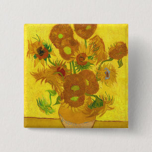 Chapa Cuadrada Van Gogh Quince Girasoles En Un Bella Artes De Vas