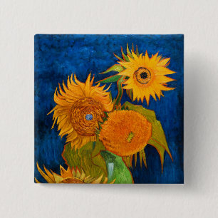 Chapa Cuadrada Van Gogh Sunflowers