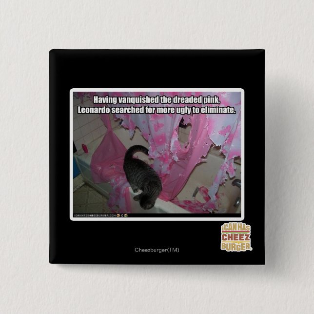 Chapa Cuadrada Vanquista el rosado temido (Anverso)