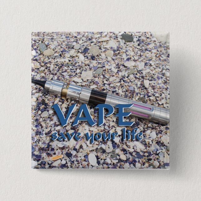 Chapa Cuadrada Vape y salve tu vida (Anverso)