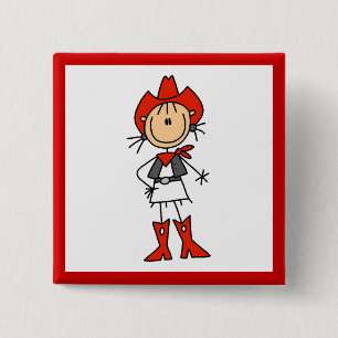 Chapa Cuadrada Vaquera en camisetas rojas y regalos