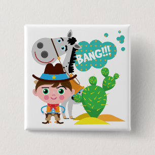 Chapa Cuadrada Vaquero y caballo