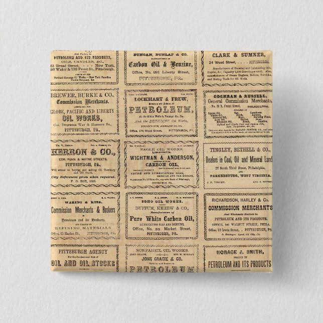 Chapa Cuadrada Varios anuncios de petróleo (Anverso)
