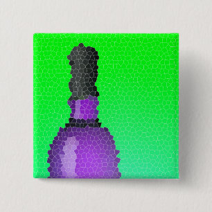 Chapa Cuadrada vaso de vino y botella : vidrio manchado