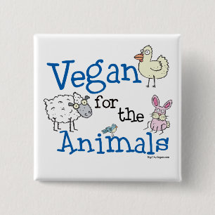Chapa Cuadrada Vegan por los animales