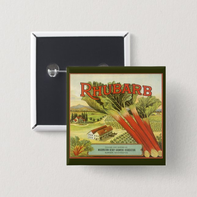 Chapa Cuadrada Vegetable Vintage puede etiquetar arte, granja de  (Anverso y reverso)