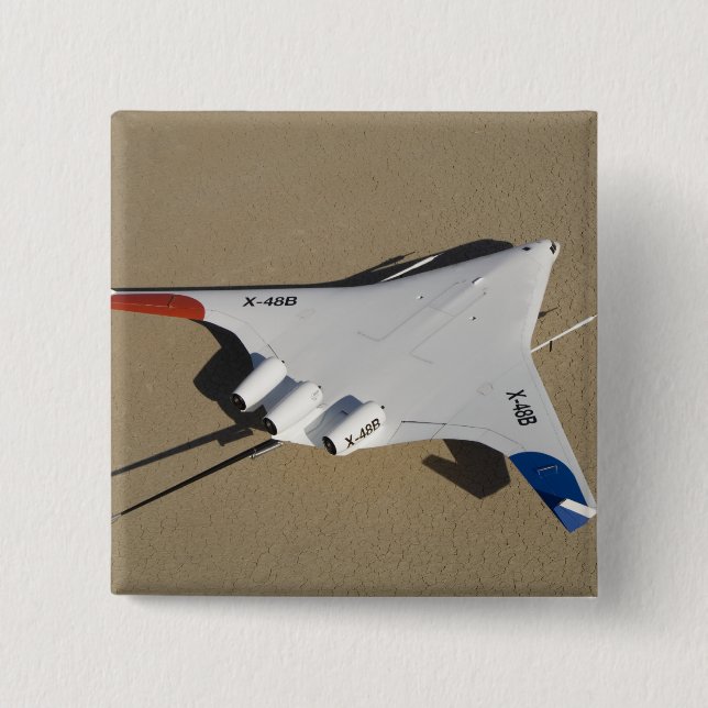 Chapa Cuadrada Vehículo aéreo no tripulado X-48B con cuerpo de al (Anverso)